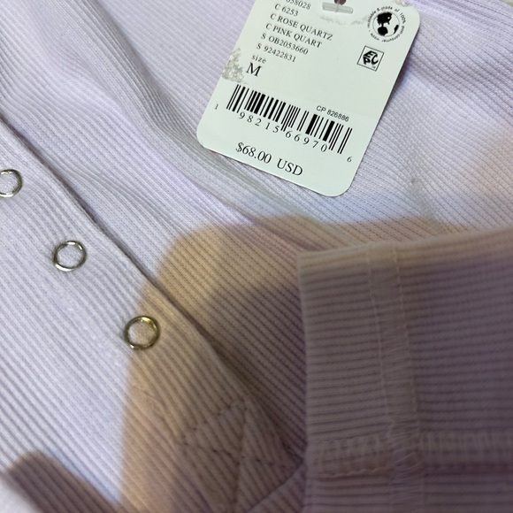 Free People Rose Quartz Henley Medium New with Tags - Picture 2 of 3